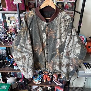 Vintage Liberty Camo Bomber Jacket No Size Tag Fits Men’s 2XL Hunting
